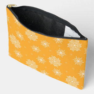 Marigold Whimsical Celestial Floral Large Accessory Pouch