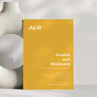 Marigold Yellow Bold Monogram Modern Wedding