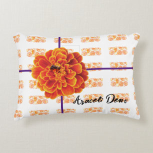 Marigolds and Bee Accent Pillow