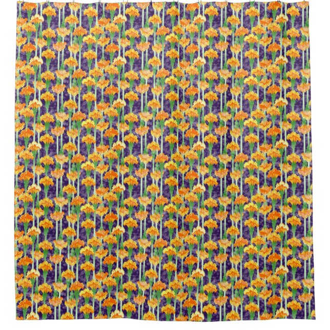 Marigolds and Moonbeams Shower Curtain (Front)