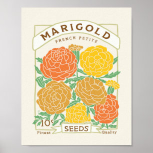 Marigolds Seed Packet Poster