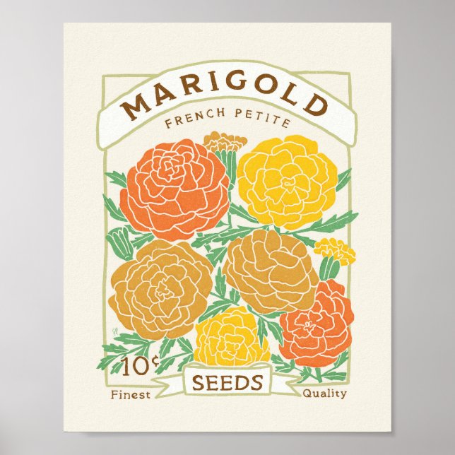Marigolds Seed Packet Poster (Front)