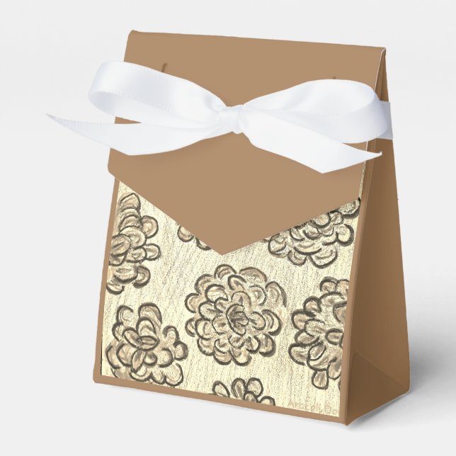 Marigolds Sepia Favor Box (Front Side)