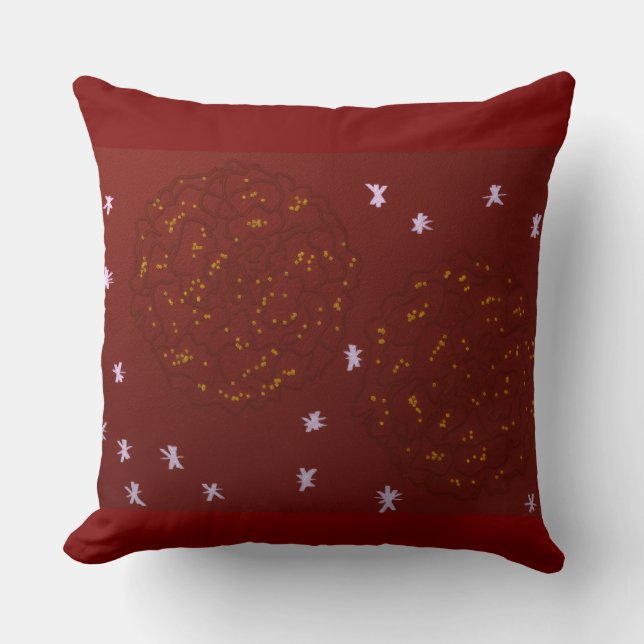 Marigolds with Stars Throw Pillow (Front)