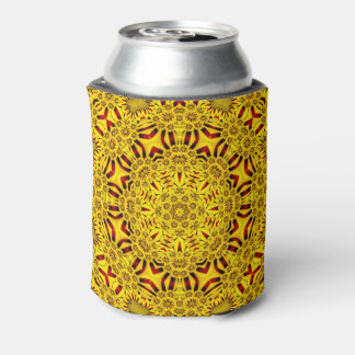 Marigolds Yellow & Red Vintage Kaleidoscope Can Cooler