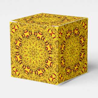 Marigolds Yellow & Red Vintage Kaleidoscope Favor Box