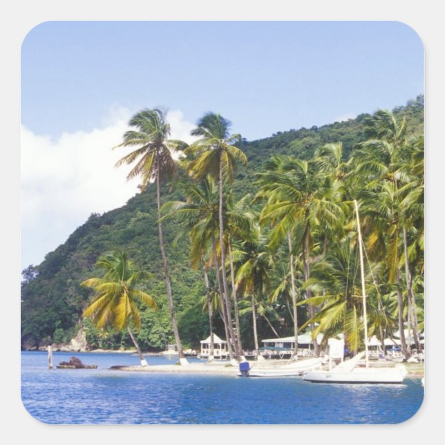 Marigot Bay, St. Lucia, Caribbean Square Sticker (Front)