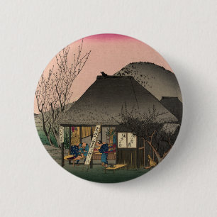Mariko, 53 stations of the Tokaido Road, Hiroshige 2 Inch Round Button
