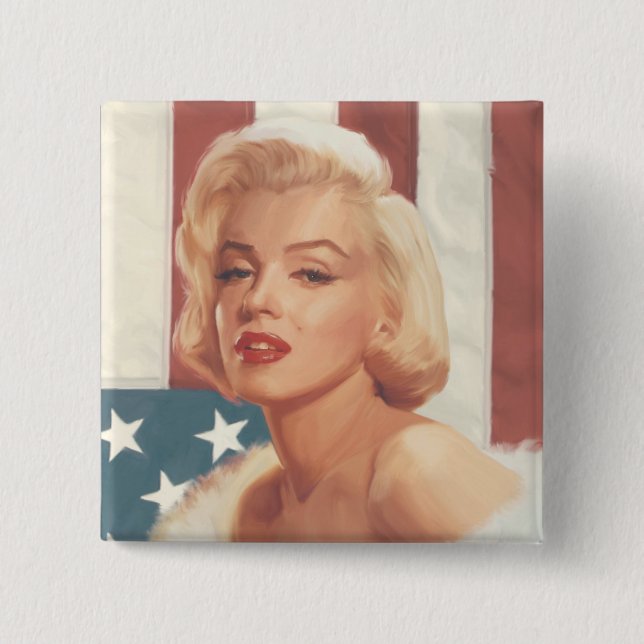 Marilyn Flag 2 Inch Square Button (Front)