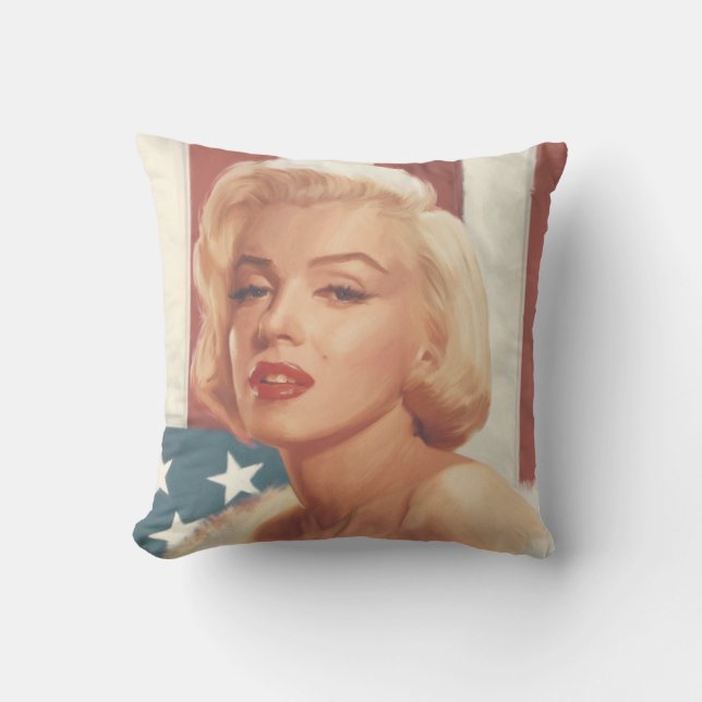 Marilyn Flag Throw Pillow (Front)