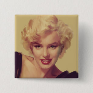 Marilyn in Black 2 Inch Square Button