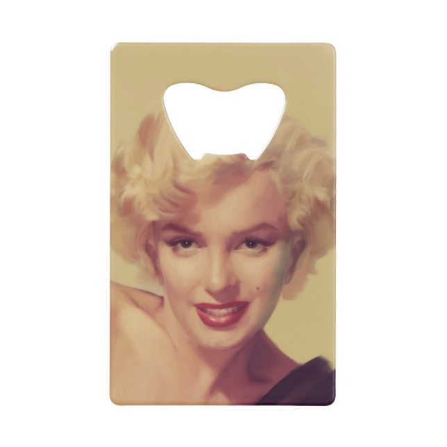 Marilyn in Black Credit Card Bottle Opener (Front)