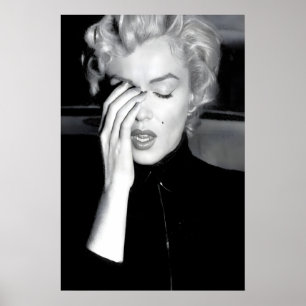 Marilyn Monroe Crying, Black and White Photography Poster