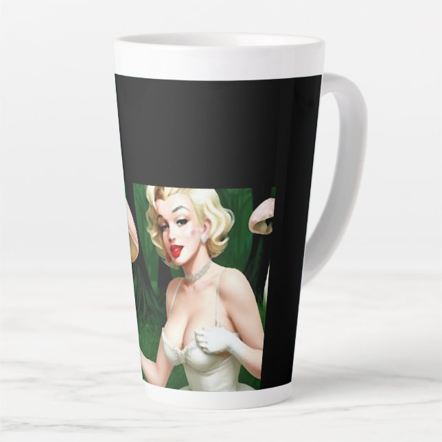Marilyn mushroom fun home decore unique latte mug (Right Angle)