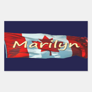 MARILYN Name & Canadian Flag Personal Stickers