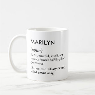 Marilyn name, Editable name, Custom name Coffee Mug