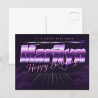 Marilyn Nom Prénom Anniversaire de la carte postal