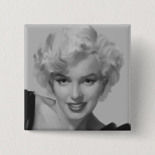 Marilyn the Look 2 Inch Square Button (Front)
