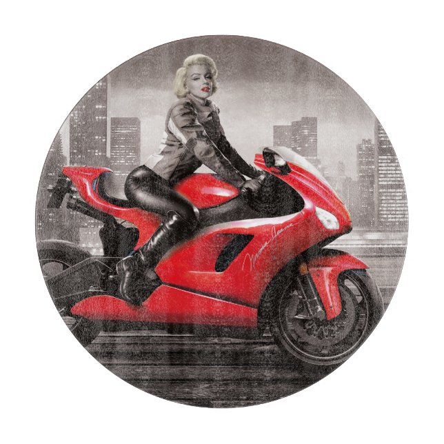 Marilyn's Motorcycle Cutting Board (Front)