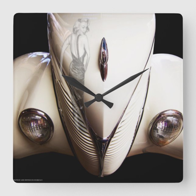 Marilyn's Ride Square Wall Clock (Front)