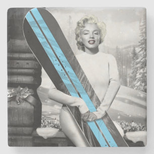 Marilyn's Snowboard Stone Coaster