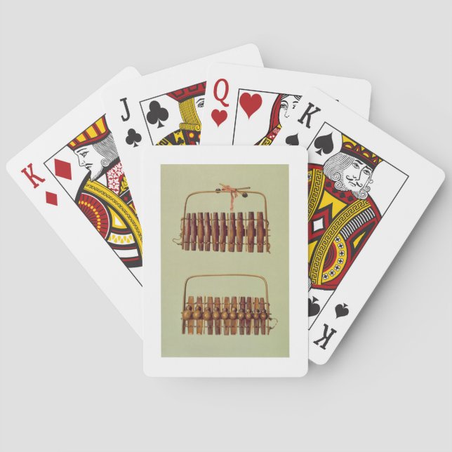 Marimba, front and back views, South African, from Playing Cards (Back)