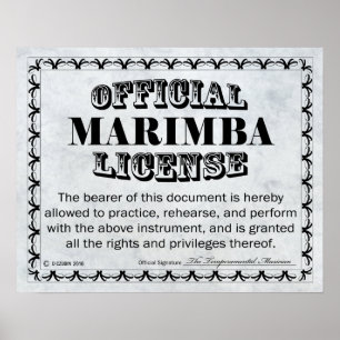 Marimba License Poster