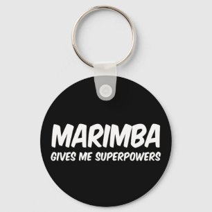 Marimba Superpowers Funny Superhero Music Keychain