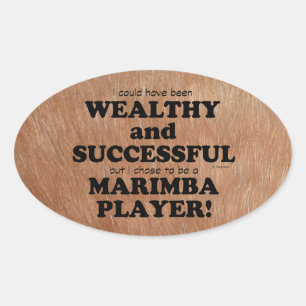 Marimba Wealthy & Successful Oval Sticker