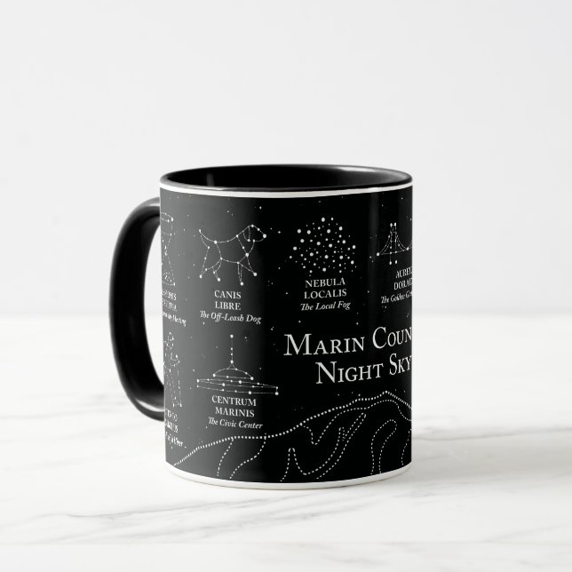 Marin County Night Sky 11 oz mug black (Devant gauche)