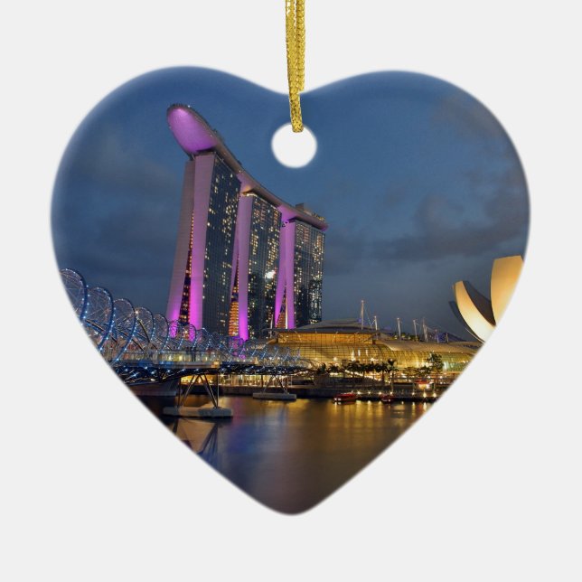 Marina Bay Sands luxury hotel Singapore Ceramic Ornament (Front)