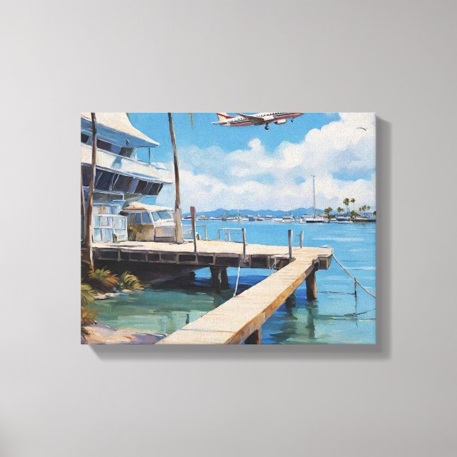 Marina Boat Dock Canvas Print (Front)