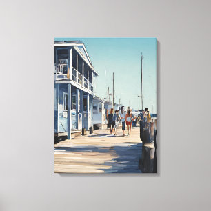 Marina Boat Dock Canvas Print
