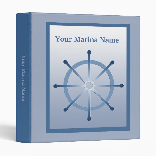 Marina Boating Helm Ship Wheel Binder (Front/Spine)