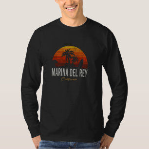 Marina Del Rey California Retro Surfer Vintage Bea T-Shirt