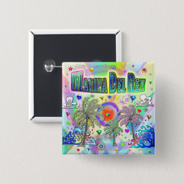 Marina Del Rey Deep Dream Button (Front & Back)