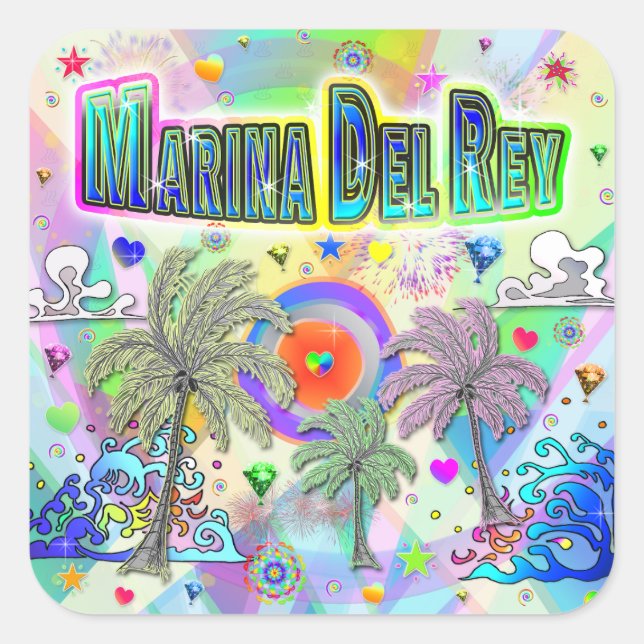 Marina Del Rey Deep Dream Sticker (Front)