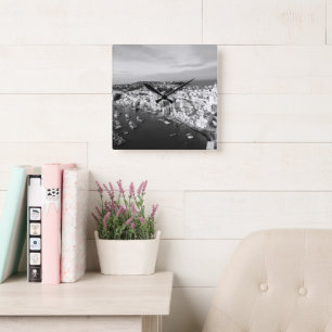 Marina di Corricella View 1 - Procida -BW Square Wall Clock