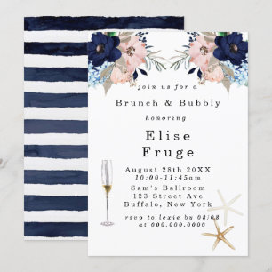 Marina Nautical Blooms Brunch & Bubbly Invitation