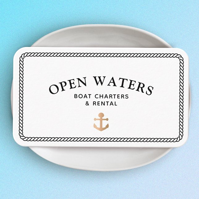 Marina Rope Anchor Boat White Business Card (Creator Uploaded)