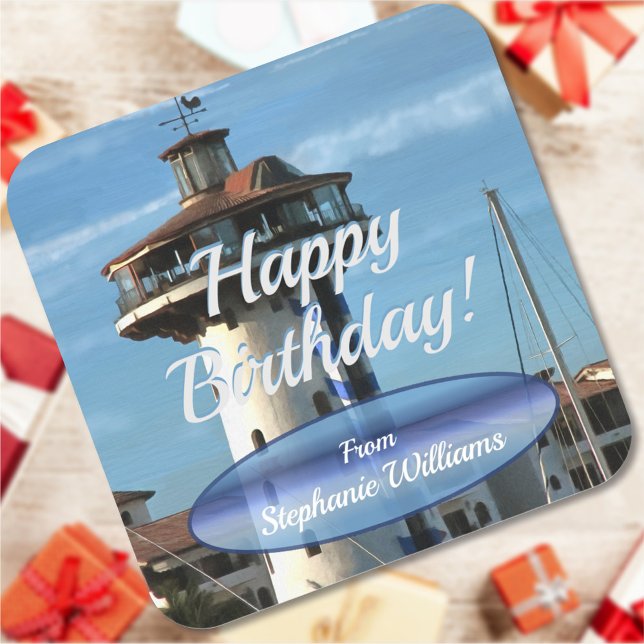 Marina Vallarta Birthday 0948 Square Sticker (Creator Uploaded)