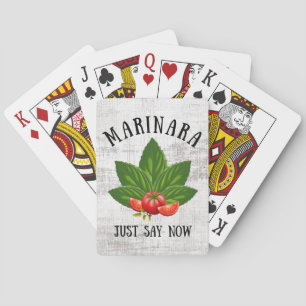 Marinara Just Say Now Italy Basil Leaves Tomatoes Playing Cards