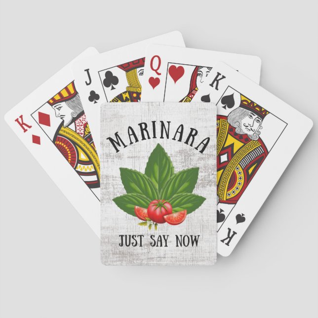 Marinara Just Say Now Italy Basil Leaves Tomatoes Playing Cards (Back)