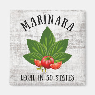 Marinara Legal in 50 States Basil and Tomatoes Magnet