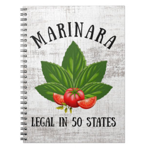 Marinara Legal in 50 States Basil and Tomatoes Notebook