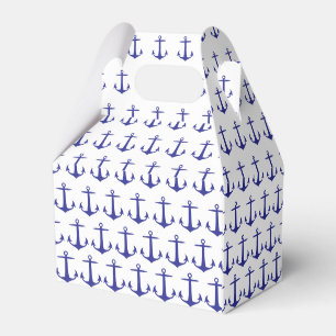Marine Anchor White and Blue Pattern Custom Favor Box