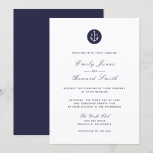 Marine Ancre bleue - Familles Invitations de maria