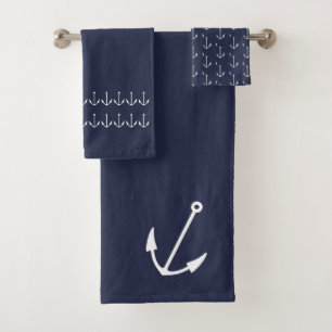 Marine Ancre nautique Salle de bain Ocean Blue