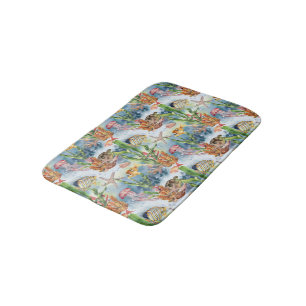 Marine Animals Coral Reef Fish Jellyfish Seaweed Bath Mat
