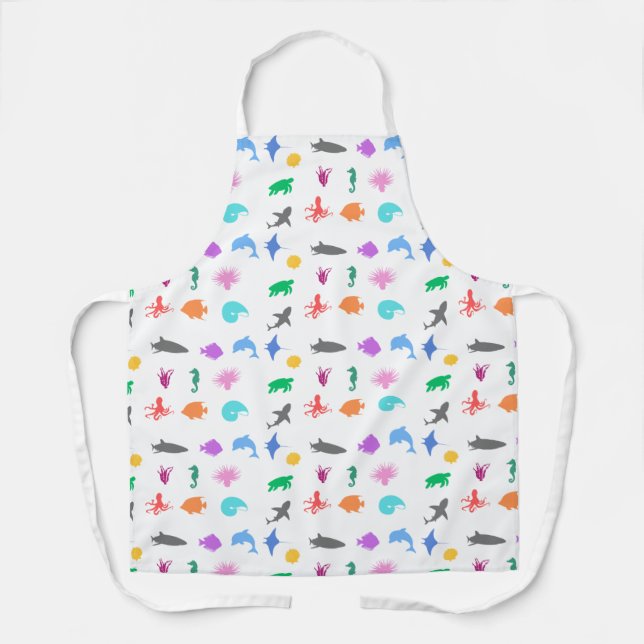 Marine animals patterned apron (Front)